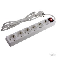 SP6W-230. Сетевой фильтр 6 розеток, 3м, белый. 5bites