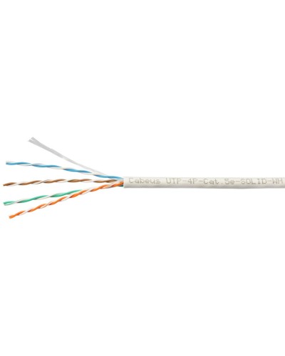 UTP-4P-Cat.5e-SOLID-WH-100 (7471c-5). Кабель «витая пара» (LAN) для структурированных систем связи. CABEUS в Бийске