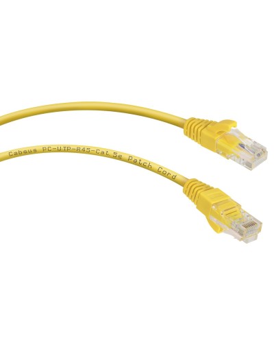 PC-UTP-RJ45-Cat.5e-0.3m-YL (7663c), желтый. Патч-корд медный. CABEUS в Бийске