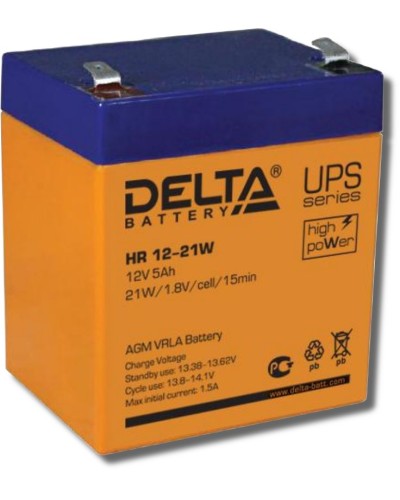 Delta HR 12-21 W. Аккумулятор герметичный свинцово-кислотный. Delta в Бийске