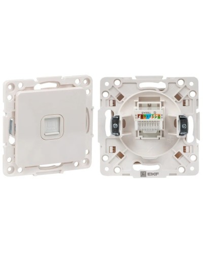 Стокгольм Механизм Розетки RJ-45 1-местной (EYK01-035-10). Механизм Розетки RJ-45 1-местной. EKF в Бийске