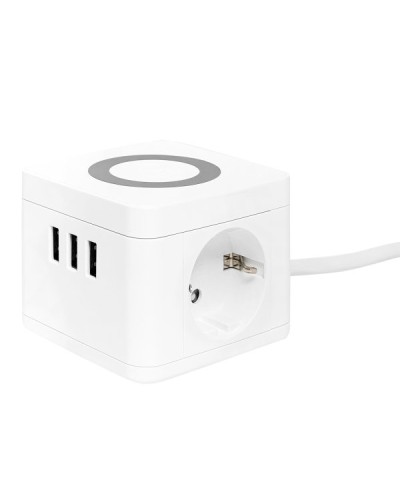 Удлинитель Куб 2 гнезда 3USB 2,4А+зарядное устройство 1,3 метра 1мм2. Удлинитель Куб. EKF в Бийске