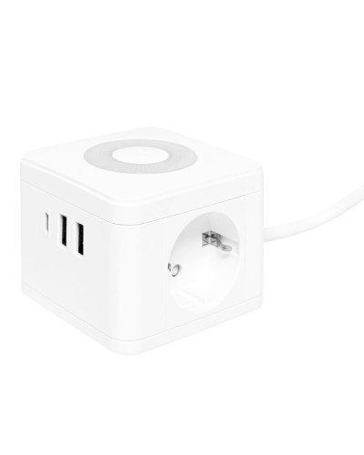 Удлинитель Куб 2 гнезда 2USB 2,4А+Type C + Ночник 1,3 метра 1мм2. Удлинитель Куб. EKF в Бийске