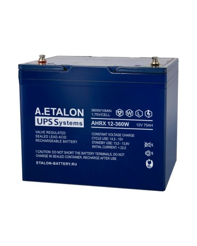 A.ETALON AHRX 12-360W (75). Аккумулятор герметичный свинцово-кислотный. ETALON в Бийске