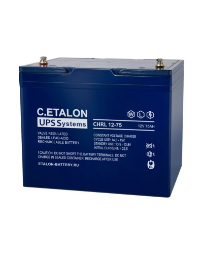 C.ETALON CHRL 12-75. Аккумулятор герметичный свинцово-кислотный. ETALON в Бийске