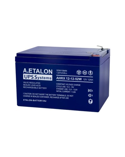 A.ETALON AHRX 12-12-52W. Аккумулятор герметичный свинцово-кислотный. ETALON в Бийске