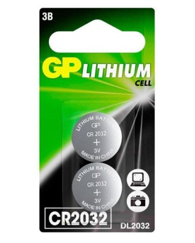 GP Lithium CR2032 (GP CR2032-2CRU2), упак. 2 шт. БЛИСТЕР. Литиевые дисковые батарейки. GP Batteries в Бийске