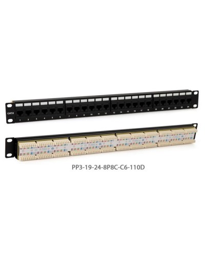 PP3-19-24-8P8C-C6-110D. Патч-панель 19. Hyperline в Бийске