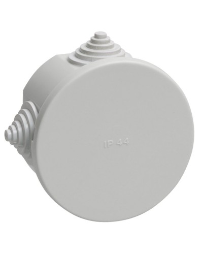 Коробка распаячная КМ41237 D75х40 открытой проводки IP44 4 гермоввода серая (UKO11-075-040-000-K41-44). Коробка распаячная безгалогенная (HF). IEK в Бийске