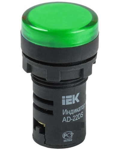 Лампа AD22DS (LED)матрица D22мм зеленый 24В AC/DC (BLS10-ADDS-024-K06). Светосигнальный индикатор. IEK в Бийске