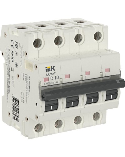 M10N 4P C 10А 10кА ARMAT (AR-M10N-4-C010). Автоматический выключатель. IEK в Бийске