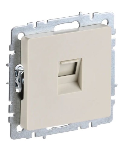 Розетка RJ45 РК10-БрКр кат.5E бежевый BRITE (BR-K10-1-K10). Розетка компьютерная. IEK в Бийске