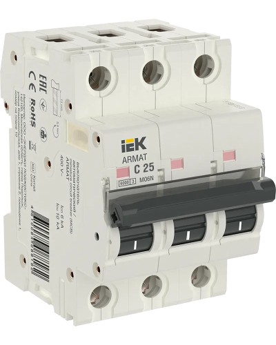 M06N 3P C 25А 6кА ARMAT (AR-M06N-3-C025). Автоматический выключатель. IEK в Бийске