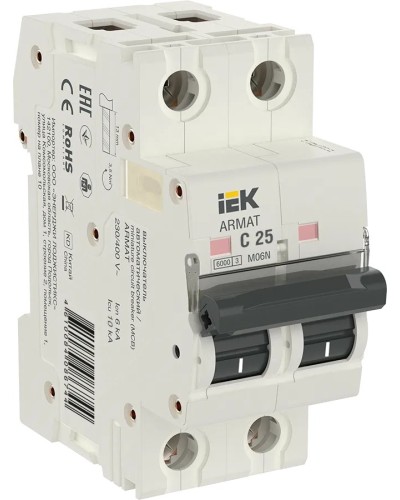 M06N 2P C 25А 6кА ARMAT (AR-M06N-2-C025). Автоматический выключатель. IEK в Бийске