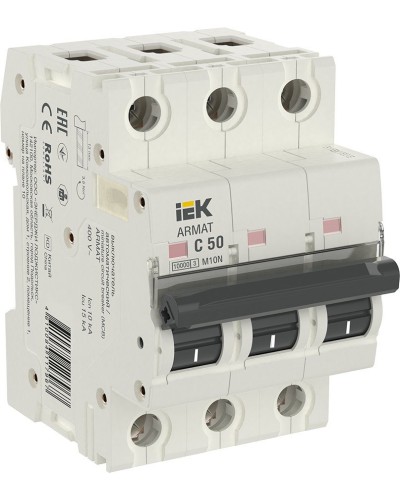 M10N 3P C 50А 10кА ARMAT (AR-M10N-3-C050). Автоматический выключатель. IEK в Бийске
