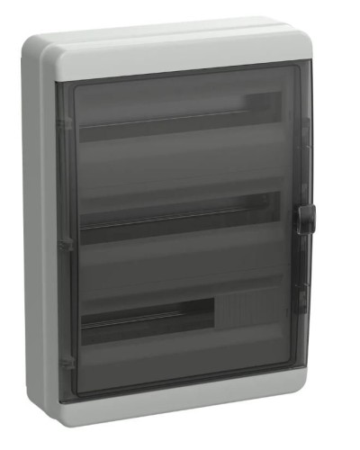 Корпус пластиковый КМПн-54 IP65 TEKFOR (TF5-KP72-N-54-65-K03-K02). Корпус модульный пластиковый черная прозрачная дверь. IEK в Бийске