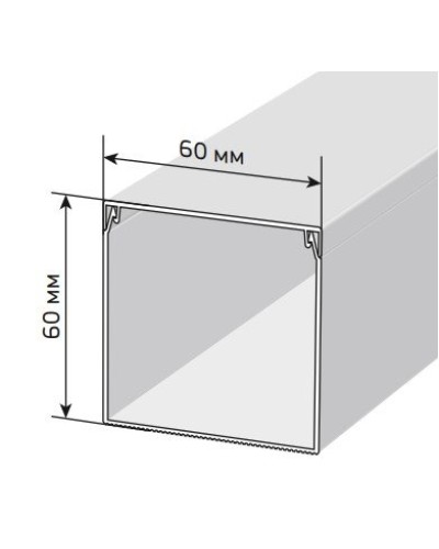 Короб 60х60 ЭЛЕКОР (CKK10-060-060-1-K01). Кабель-канал с двойным замком. IEK в Бийске