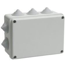 Коробка распаячная КМ41242 150х110х70 открытой проводки IP55 10 гермовводов серая (UKO10-150-110-070-K41-55). Коробка распаячная безгалогенная (HF). IEK