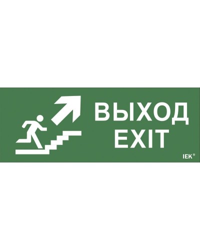 Самоклеящаяся этикетка Выход/лестница вверх/фигура (LPC10-1-24-09-VLVVF). Самоклеящаяся этикетка 240х90 мм. IEK в Бийске