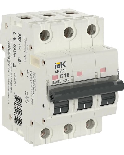 M06N 3P C 16А 6кА ARMAT (AR-M06N-3-C016). Автоматический выключатель. IEK в Бийске
