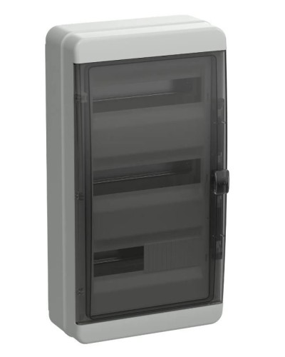 Корпус пластиковый КМПн-36 IP65 TEKFOR (TF5-KP72-N-36-65-K03-K02). Корпус модульный пластиковый черная прозрачная дверь. IEK в Бийске