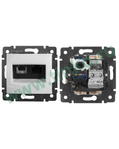 Розетка Valena 2xRJ11+RJ45 Cat.6, белый (770080). Розетка. LegranD в Бийске