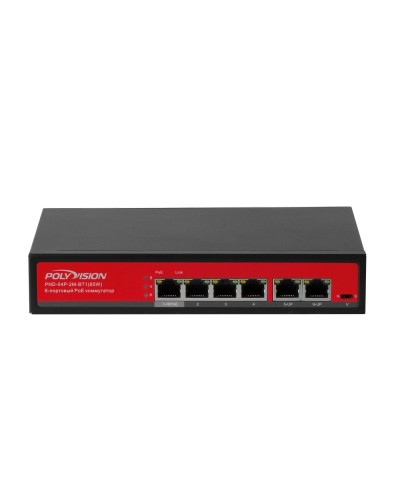 PND-04P-2M-BT1 (65W). Коммутатор неуправляемый 6-портовый с функцией PoE. Polyvision в Бийске