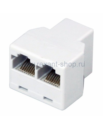 Двойник компьютерный UTP RJ-45(8P8C) (гнездо - 2 гнезда) REXANT (03-0103): Кабельный соединитель в Бийске