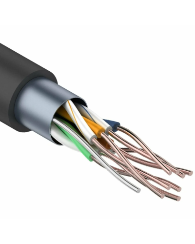 F/UTP, CAT 5e, PE, 4PR, 24AWG, OUTDOOR, SOLID, черный, 305м REXANT (01-0146-1). Кабель «витая пара» (LAN) для структурированных систем связи. Rexant в Бийске