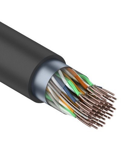 F/UTP, CAT 5, PE, 25PR, 24AWG, OUTDOOR, SOLID, черный, 305м, REXANT (01-1203). Кабель «витая пара» (LAN) для структурированных систем связи. Rexant в Бийске