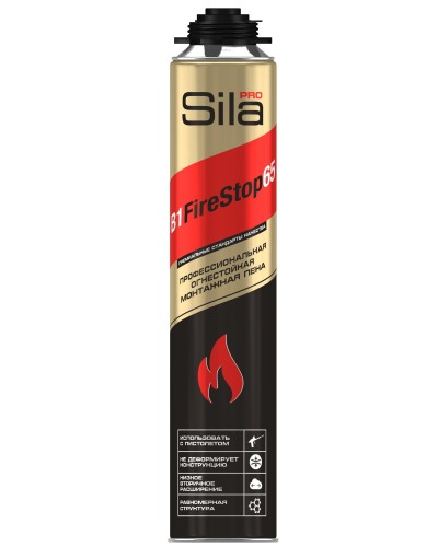 Пена огнестойкая Sila Pro B1 Firestop 65, 850 мл: Пена монтажная профессиональная в Бийске