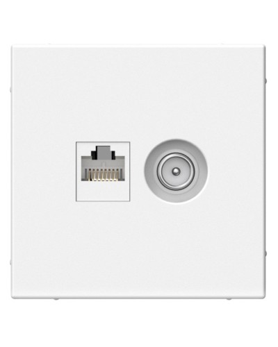 ArtGallery розетка двойная RJ45+TV, кат. 5Е, скрытой установки, механизм, белый (GAL000189). Розетка компьютерная + TV. Systeme Electric в Бийске