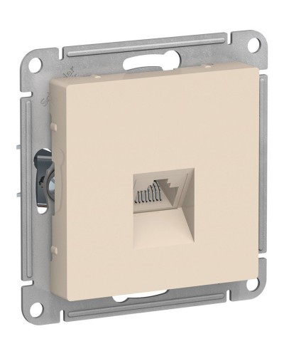 AtlasDesign розетка RJ45, кат. 5Е, 1-местная, скрытой установки, механизм, бежевый (ATN000283). Розетка компьютерная. Systeme Electric в Бийске