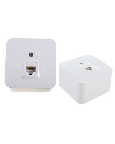BLANCA розетка RJ45 1-местная, кат. 5Е, открытой установки, белый (BLNIA045001). Розетка компьютерная с изолированной пластиной. Systeme Electric в Бийске
