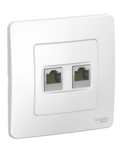BLANCA розетка RJ45, 2-местная, кат. 5Е, скрытой установки, белый (BLNIS045451). Розетка компьютерная. Systeme Electric в Бийске