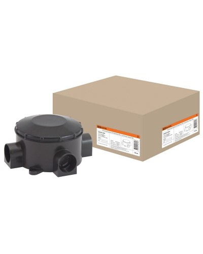 Распаячная коробка ОП D80х35мм, IP42, 3-х рожковая, черная TDM (SQ1401-4044). Распаячная коробка ОП. TDM ЕLECTRIC в Бийске