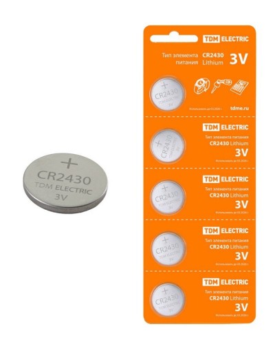 CR2430 Lithium 3V BP-5 TDM (SQ1702-0030). Элемент питания. TDM ЕLECTRIC в Бийске