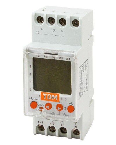 ТЭ822-2кан-1мин/7дн-44on/off-2х16А-DIN TDM (SQ1503-0003). Таймер электронный. TDM ЕLECTRIC в Бийске