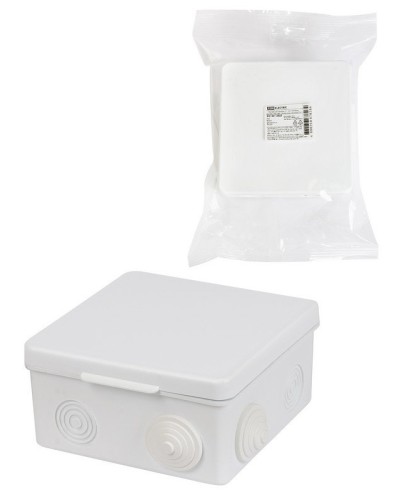 Коробка ОП 100х100х55мм, крышка, IP54, 8вх., белая (SQ1401-0923). Распаячная коробка. TDM ЕLECTRIC в Бийске