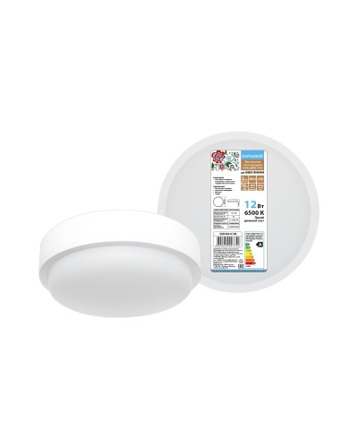 ДПП 3901 12Вт 6500К IP65 белый круг (SQ0366-0140). Светодиодный светильник LED. TDM ЕLECTRIC в Бийске