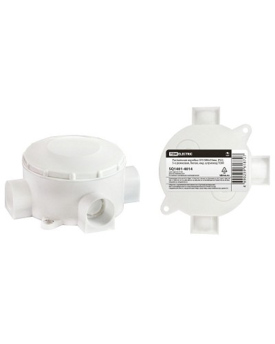 Распаячная коробка ОП D80х35мм, IP42, 3-х рожковая, белая TDM (SQ1401-4014). Распаячная коробка ОП. TDM ЕLECTRIC в Бийске