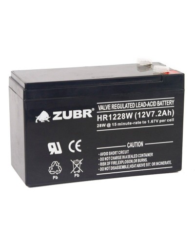 ZUBR HR 1228W (12V, 7,2Ah). Аккумулятор герметичный свинцово-кислотный. ZUBR в Бийске