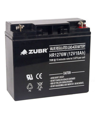 ZUBR HR 1276W (12V, 18Ah). Аккумулятор герметичный свинцово-кислотный. ZUBR в Бийске