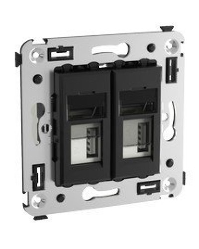 Розетка USB в стену Avanti черный квадрат (4402543). Розетка USB. ДКС в Бийске