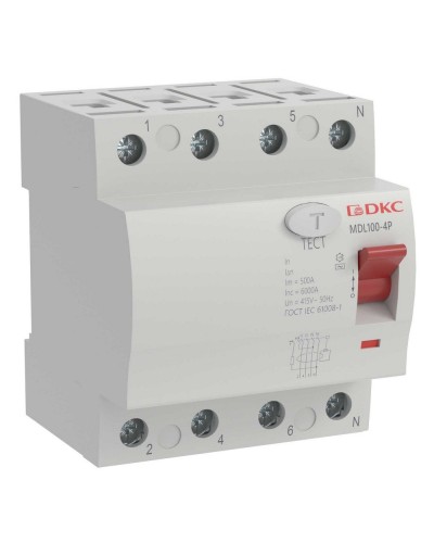 YON MAX MDL100 ВДТ, 4P, 30mA, 25A, АС (MDL100-4P2-25-AC). Автоматический выключатель дифференциальный (УЗО). ДКС в Бийске