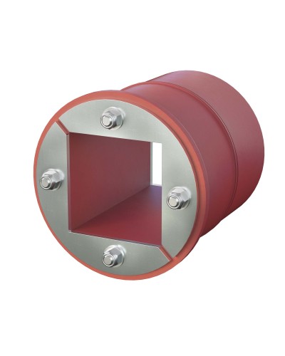 Проходка круглая, нержавеющая, D100х70 мм с проемом 60х60 мм (DXF3123): Проходка круглая, нержавеющая, с проёмом в Бийске