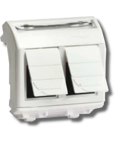Розетка RJ-45 Brava 2 модуля белая (76656B): Розетка компьютерная с двумя разъёмами в Бийске
