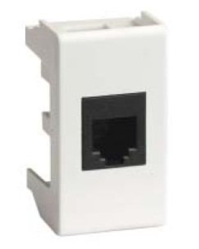 Розетка RJ-45 Viva 1 модуль белая (45048): Розетка компьютерная экранированная с одним разъёмом в Бийске