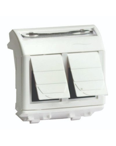 Розетка RJ-45 Brava 2 модуля слоновая кость (75459S): Розетка компьютерная с двумя разъёмами в Бийске
