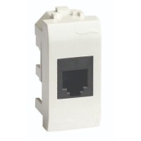 Розетка RJ-45 Brava 1 модуль слоновая кость (75654S): Розетка компьютерная с одним разъёмом